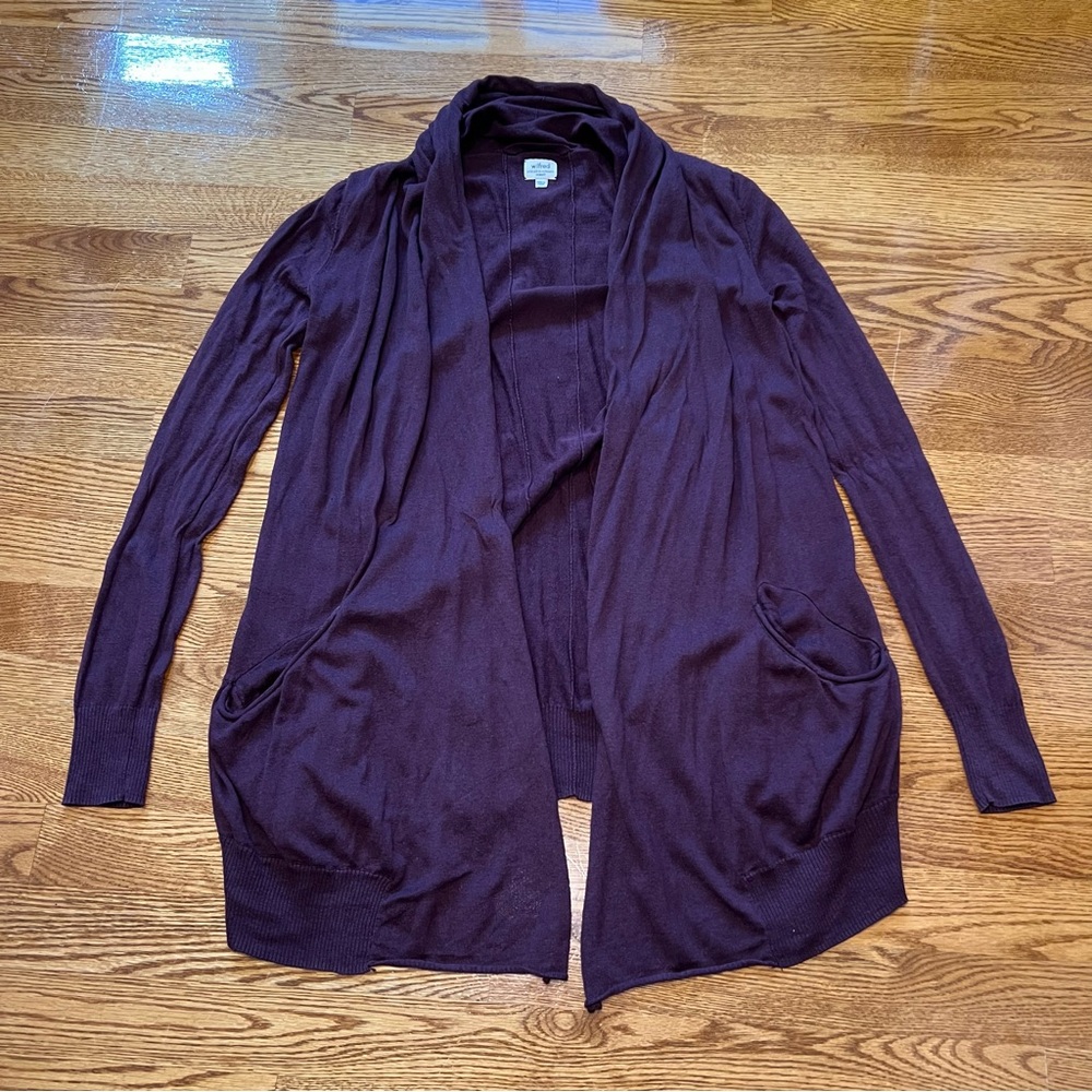 Aritzia Wilfred Burgundy Cardigan